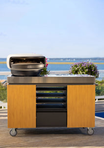 Meuble cuisine extérieure bois et inox de Everdure