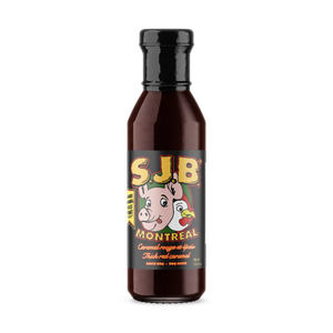 Sauce BBQ caramel rouge et épais de S.J.B. Montréal